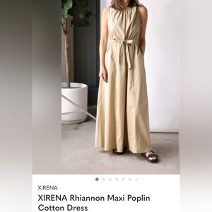 Xirena Rhiannon tan coloured maxi dress with pockets